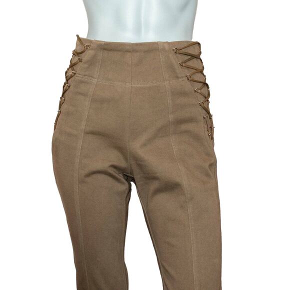 Michelle Mason Corset Pants Laced sides Khaki Women's 26w - Picture 7 of 10